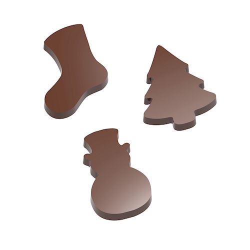 Chocoladevorm magneet kerstgarnituur