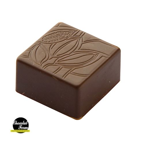 Chocoladevorm praline vierkant cacaoboon