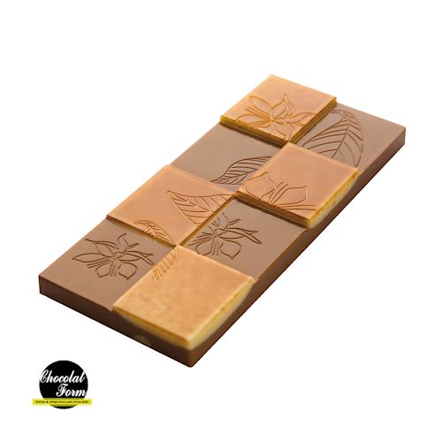 Chocoladevorm tablet 50 gr bloemen en bladeren