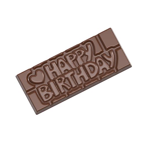 Chocoladevorm tablet Happy Birthday