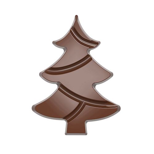 Chocoladevorm tablet kerstboom 97 mm