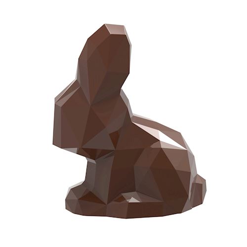 Chocoladevorm zittend konijn origami