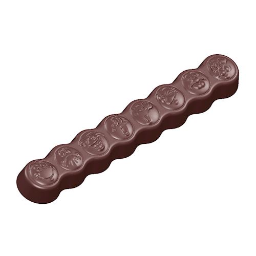 Chocoladevorm smiley reep 8 face