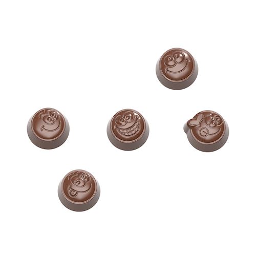 Chocoladevorm smiley praline 5 fig.