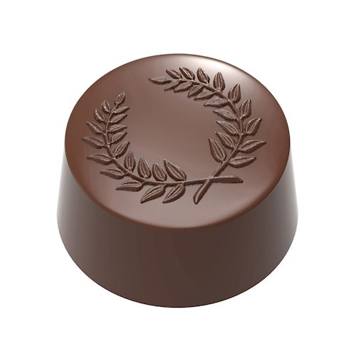 Chocoladevorm praline rond lauwerkrans