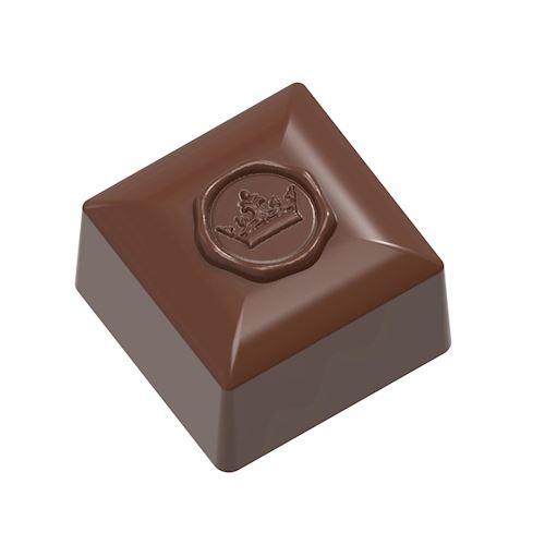 Chocoladevorm vierkant stempel kroon