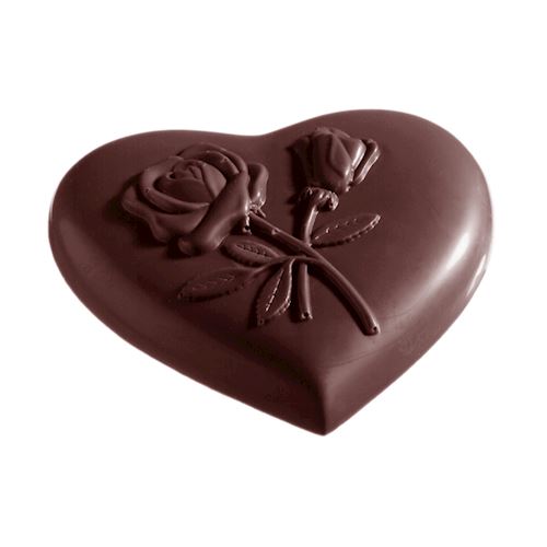 Chocoladevorm hart roos