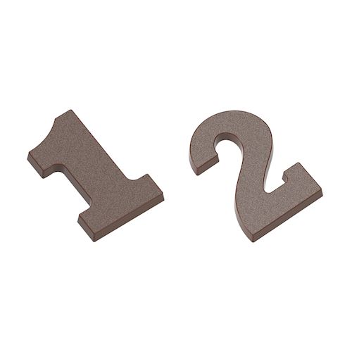 Chocoladevorm cijfers 1 & 2