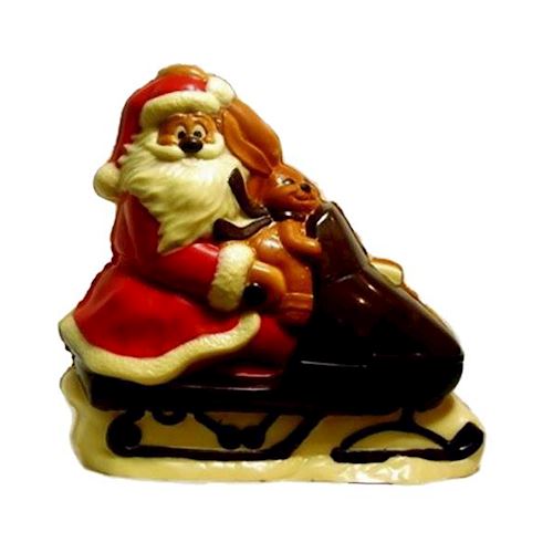 Chocoladevorm kerstman op scooter