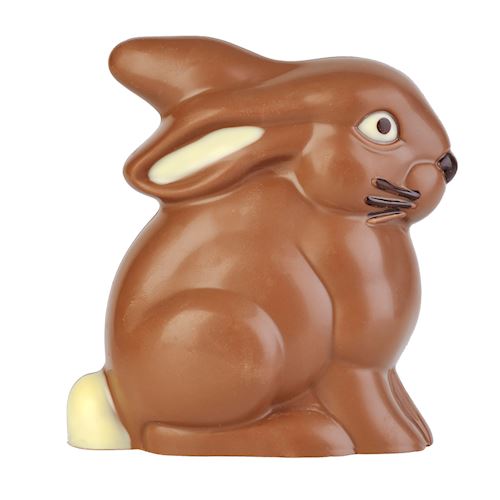 Chocoladevorm zittend konijn + flaporen 130 mm