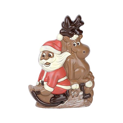 Chocoladevorm kerstman + eland 165 mm