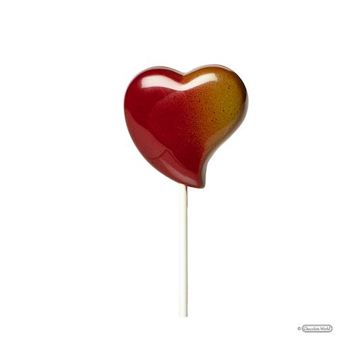 Chocoladevorm lolly Gebogen Hart 54 mm