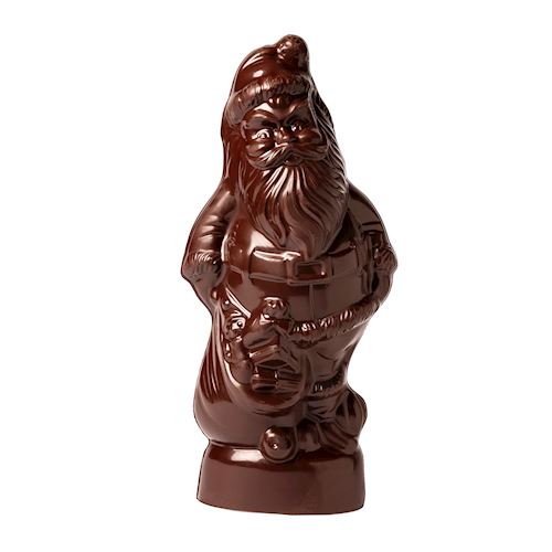 Chocoladevorm kerstman met zak