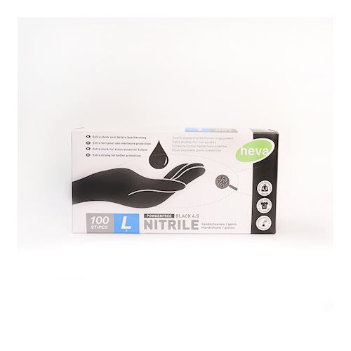 Handschoenen nitrile -  zwart - large