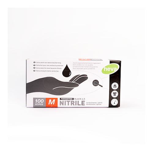 Handschoenen nitrile -  zwart - medium