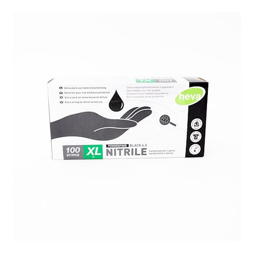 Handschoenen nitrile -  zwart - extra large