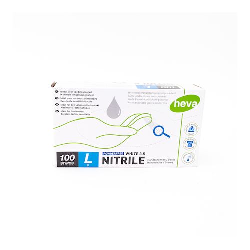 Handschoenen nitrile - wit - large