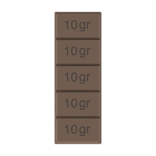 Chocoladevorm tablet 5 x 10 gr rechthoek