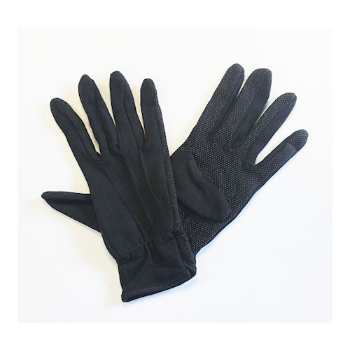 Katoenen handschoenen zwart Large - 12 pcs