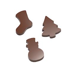 Chocoladevorm magneet kerstgarnituur