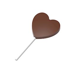 Chocoladevorm magneet lolly hart