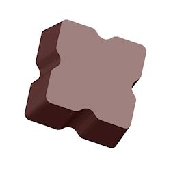 Chocoladevorm magneet blokje uitkerving