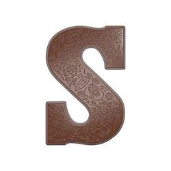 Chocoladevorm letter S met droedels