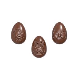 Chocoladevorm eitje speels klein 3 fig.