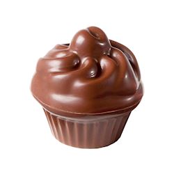 Chocoladevorm cupcake