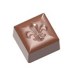 Chocoladevorm vierkant Fleur de Lys