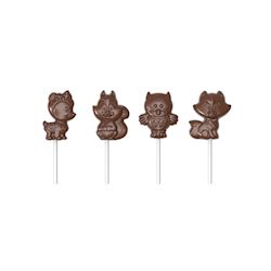 Chocoladevorm lolly wouddieren