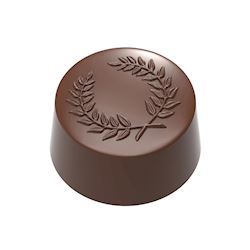 Chocoladevorm praline rond lauwerkrans