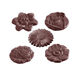 Chocoladevorm bloemassortiment 5 fig.