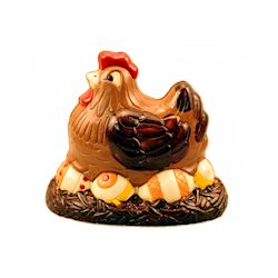 Chocoladevorm kip op nest