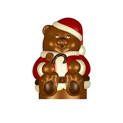 Chocoladevorm kerstbeer 80mm 1x3