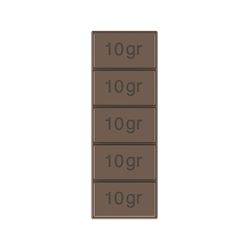Chocoladevorm tablet 5 x 10 gr rechthoek
