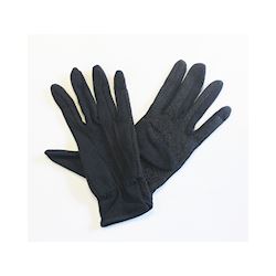 Katoenen handschoenen zwart Small - 12 pcs