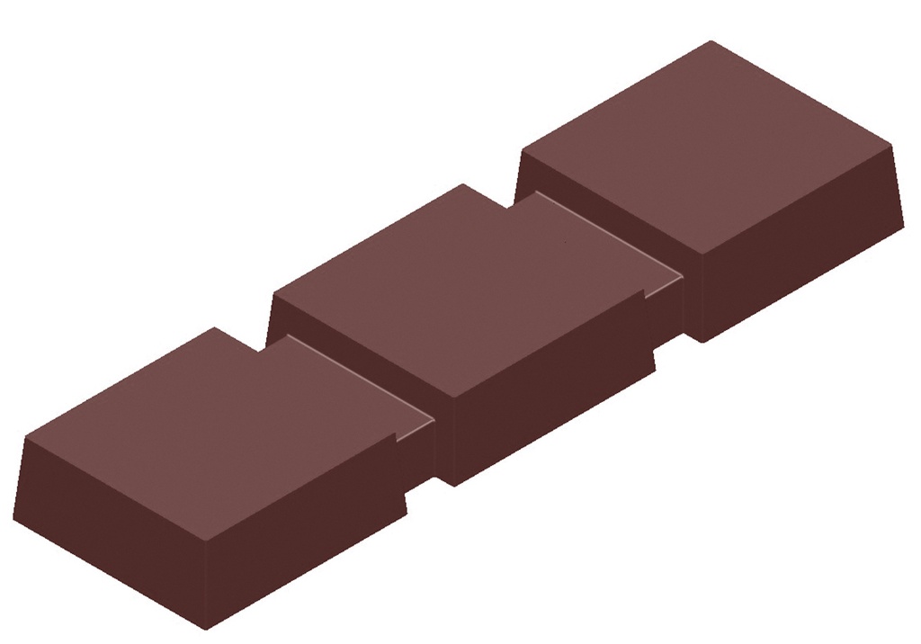 [1000L24CW] Stampo di cioccolato magnetico barretta 3 blocchi