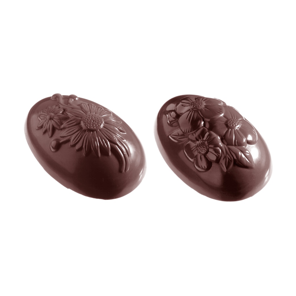 Molde de chocolate huevo flores 94 mm 4 fig.