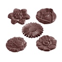 Stampo di cioccolato caraque do fiori rotondo 5 soggetti