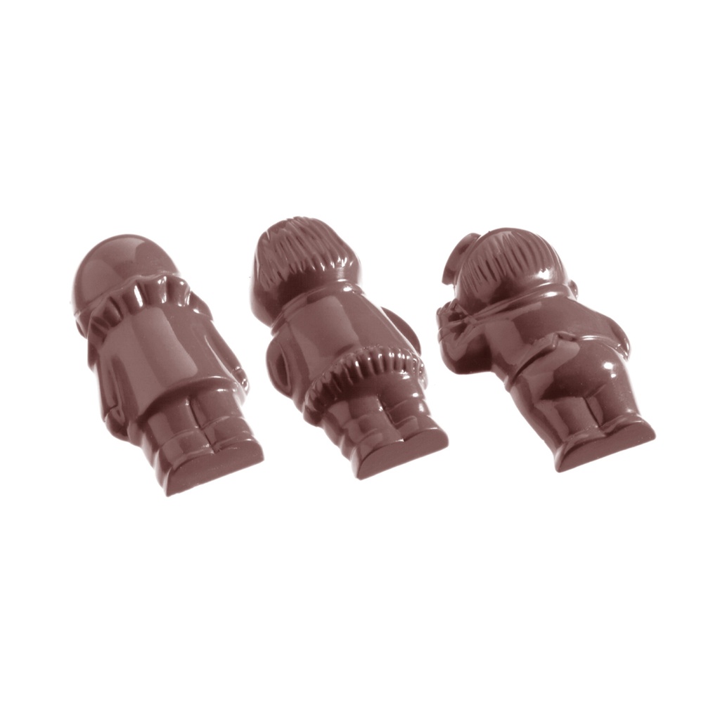 Chocoladevorm figuren achterkant 5 fig.