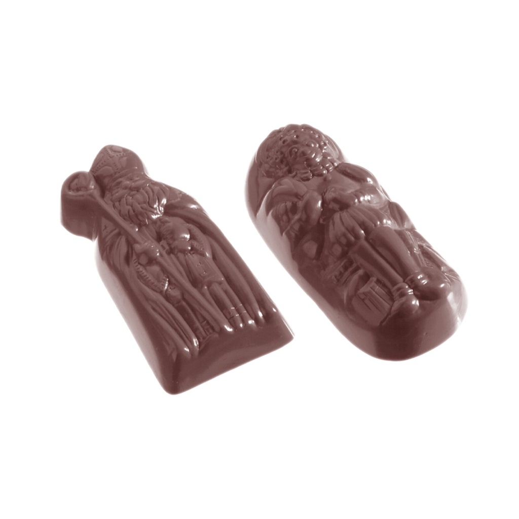 Moule à chocolat Saint Nicolas & père Fouettard 2 fig.