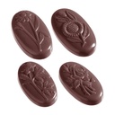 Molde de chocolate napolitana ovalada de flores 5 fig.