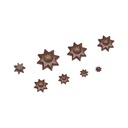 Moule à chocolat assortiment d'étoiles pour l'arbre de Noël 8 fig.