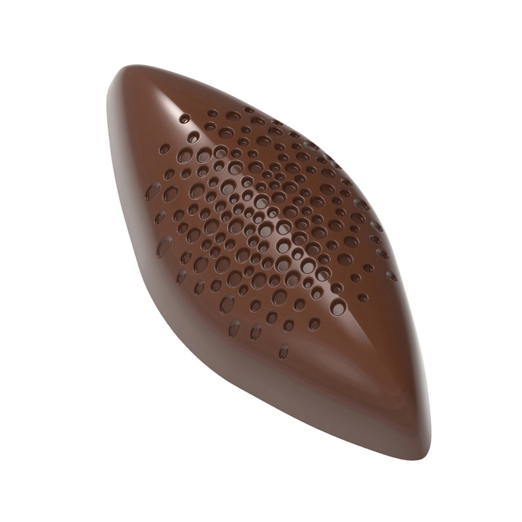 Chocolate mould cocoa bean with bubbles