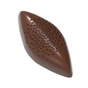 Molde de chocolate grano de cacao con burbujas