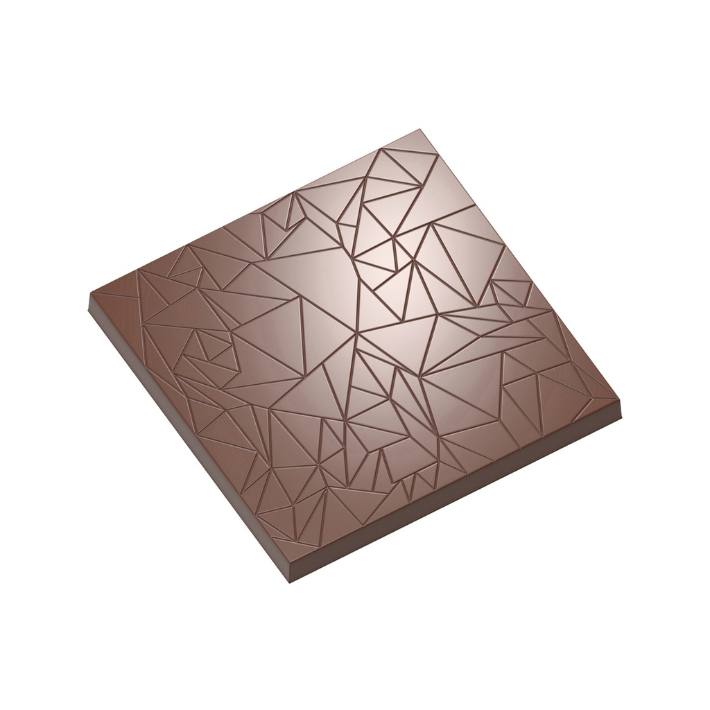 Chocolate mould square tablet with cracks