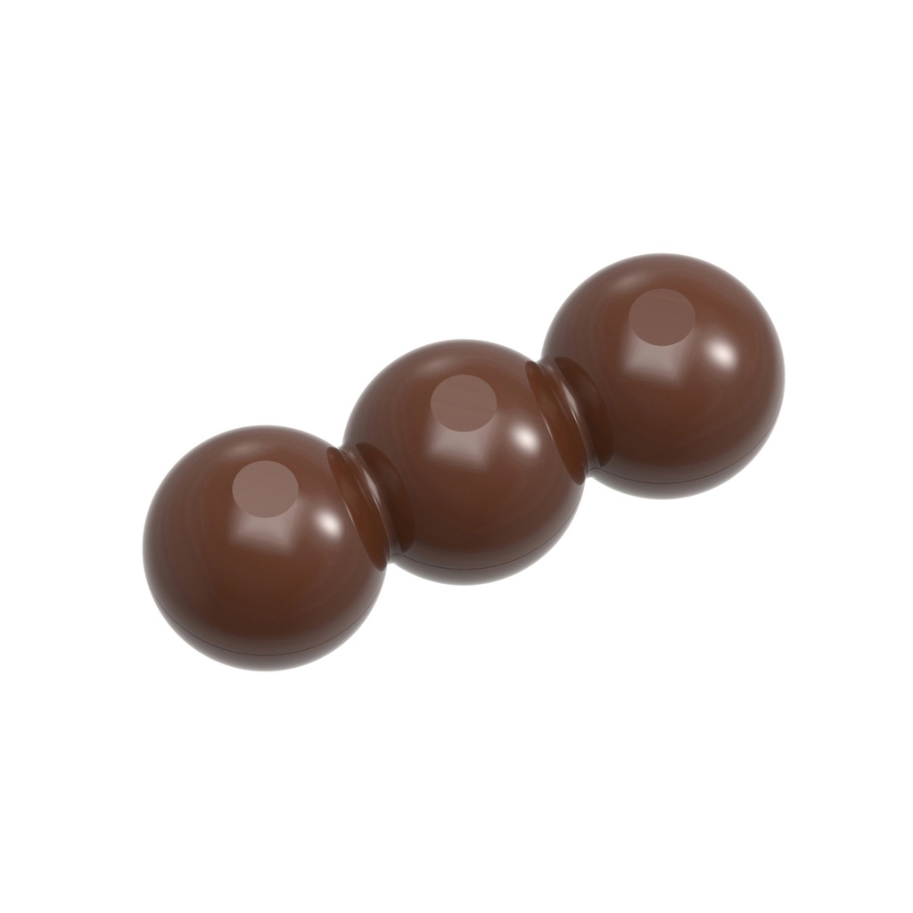 Molde de chocolate doble barra con 3 bolos
