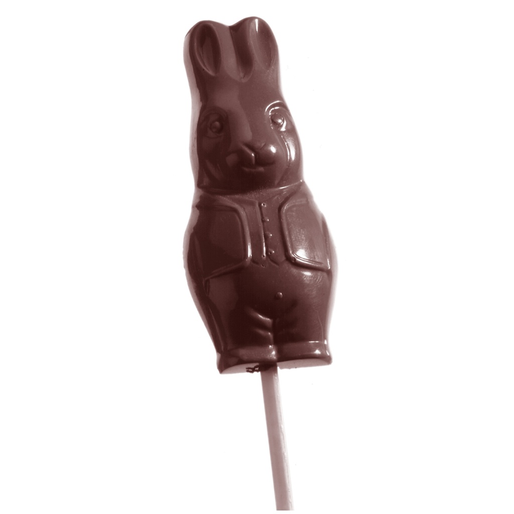 Chocolate mould lollipop hare