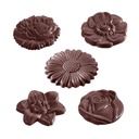 Chocoladevorm bloemkarak rond 5 fig.